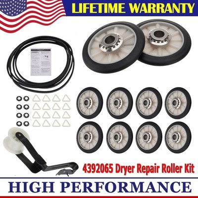 NEW 4392065 REPAIR MAINTENANCE DRYER KIT ROLLERS BELT IDLER PULLEY FOR WHIRLPOOL