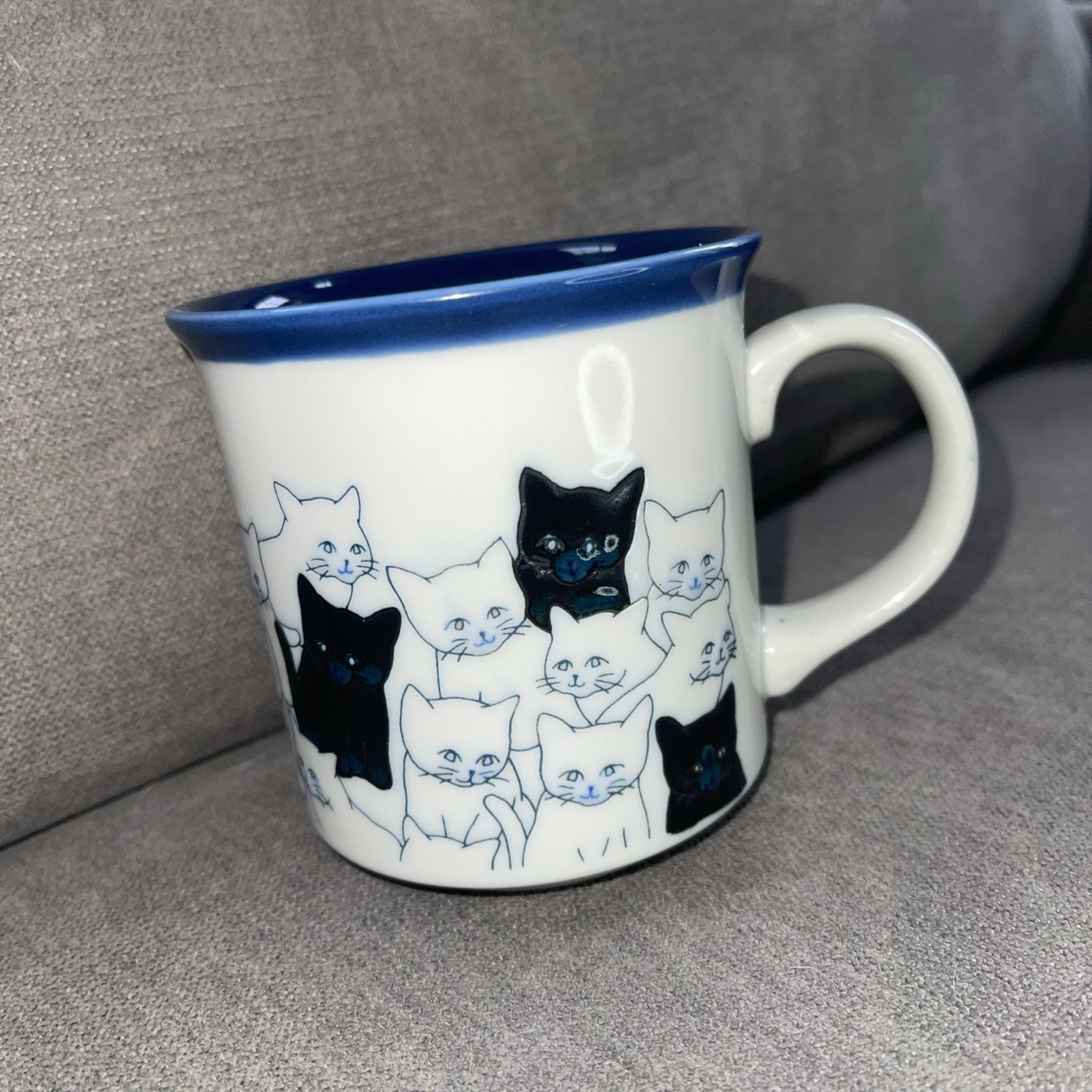 Japanese Otagiri Happy Blue Cats Mug