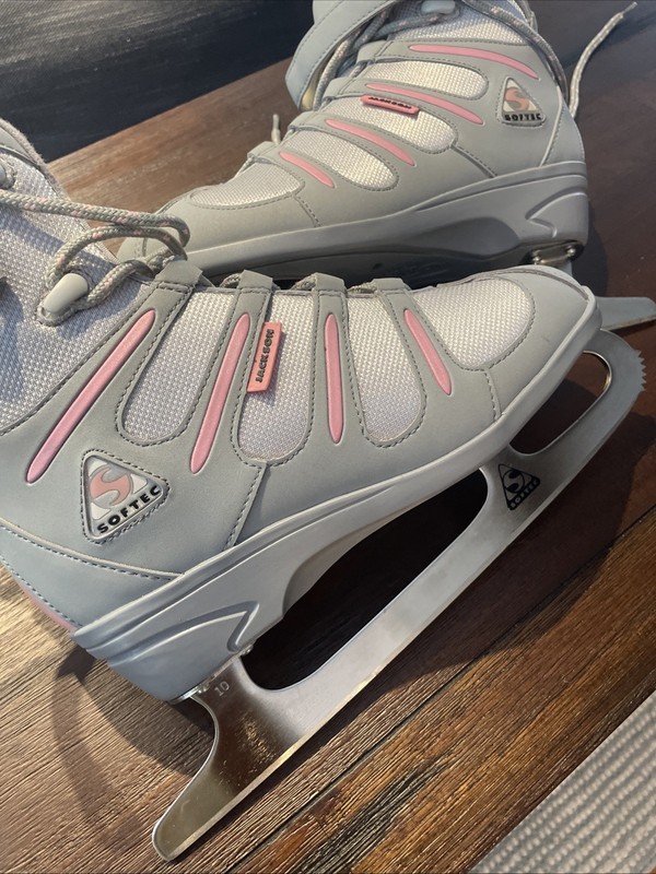 Jackson Softec Classic Women's 8 Gray Pink Ice Skates ST 1900 Ladies Look New