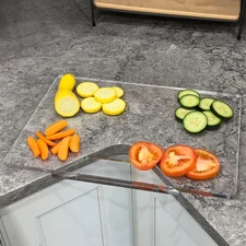 10mm Thick Acrylic Clear Cutting Board for Countertop Corners 15.74x11.23