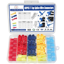 60 Pcs Quick Splice Wire Terminals T-Tap Self-Stripping for Automotive Wiring