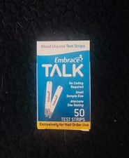 Embrace TALK Blood Glucose Test Strips 400 Qty. Exp 01/16/2026.