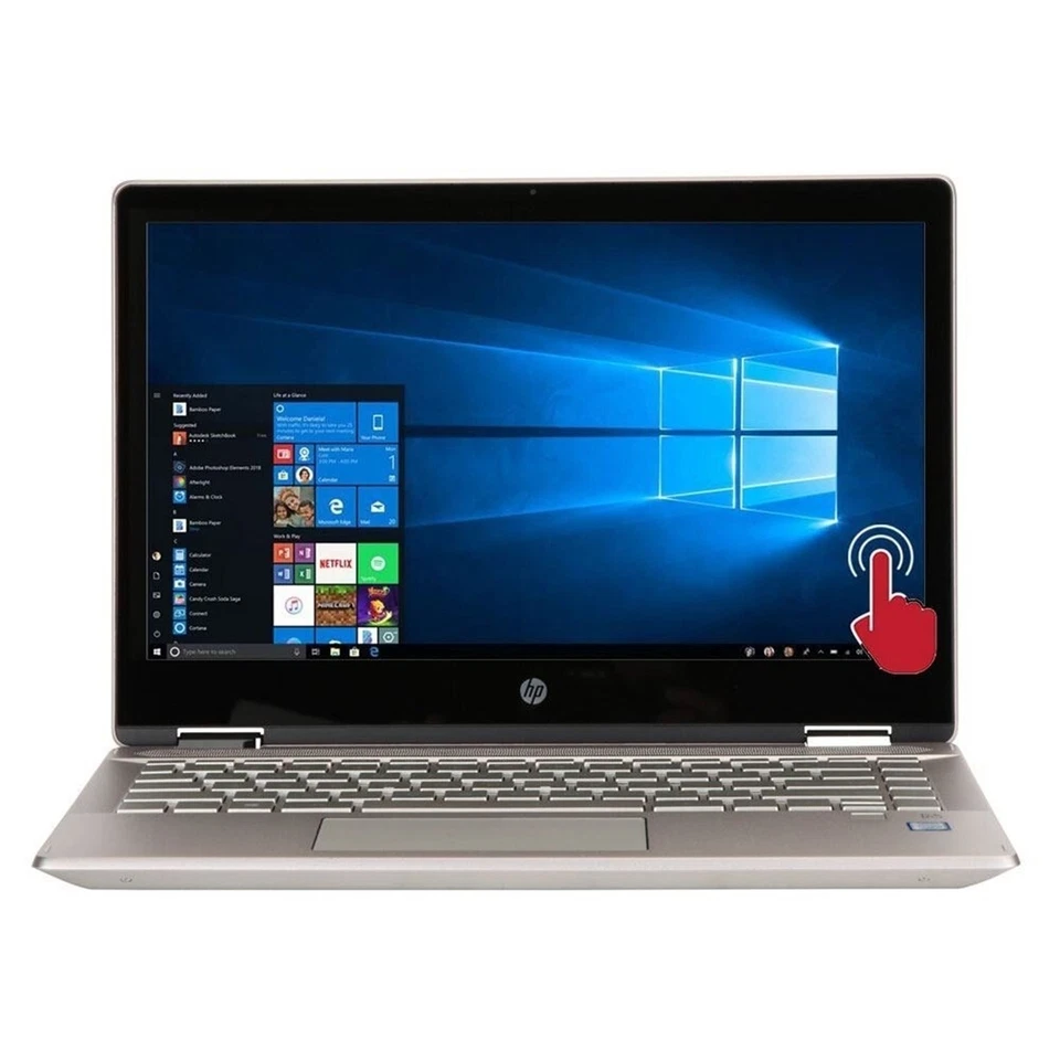 HP Pavilion x360 14m-dh1003dx 14" Touch 16GB 256GB i5-10210U Win11H, Gold - Image 2 of 3