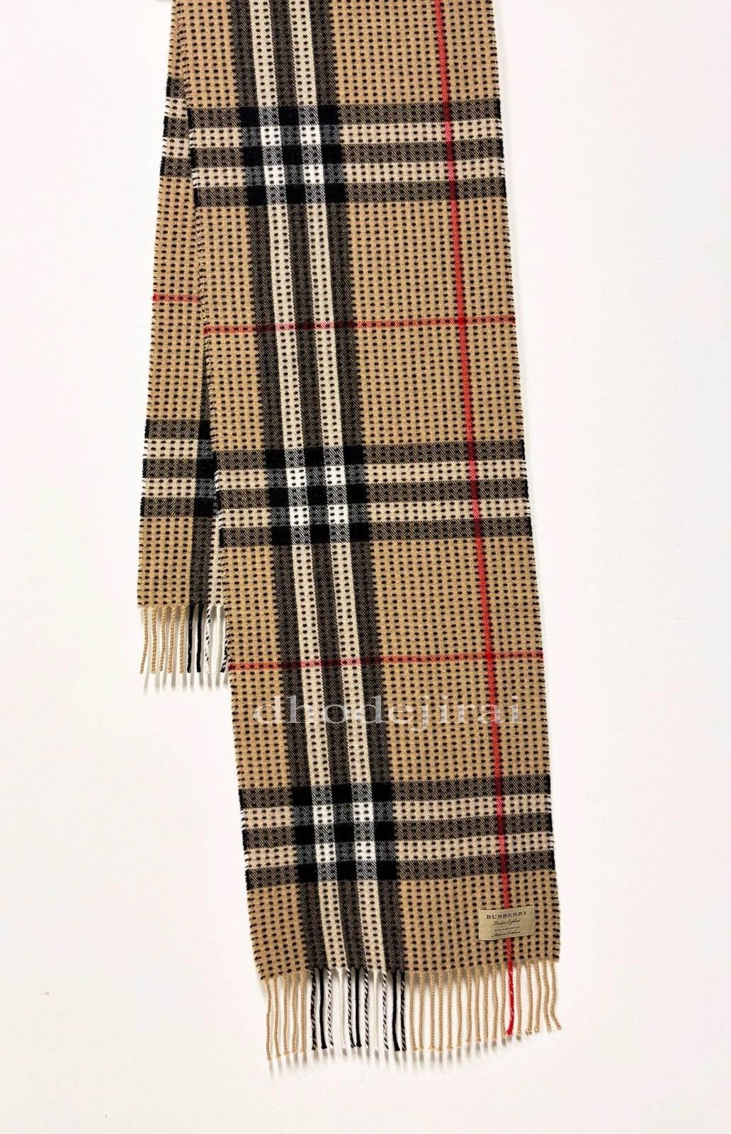 Burberry — $960 Auth BNWOT BURBERRY Military Stitch Check Cashmere Mens/Womens Scarf Camel