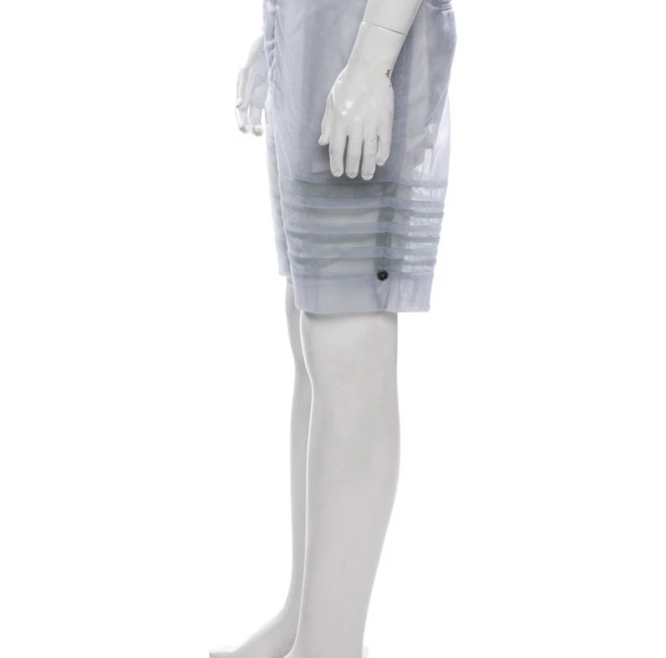 Pantalones Cortos Thom Browne4 Bar Rayas Frente Plano Foto 3 de 4