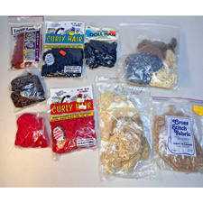 One Only Creations Curly Hair Doll Craft Lot Black Brown Red Gray New Extras