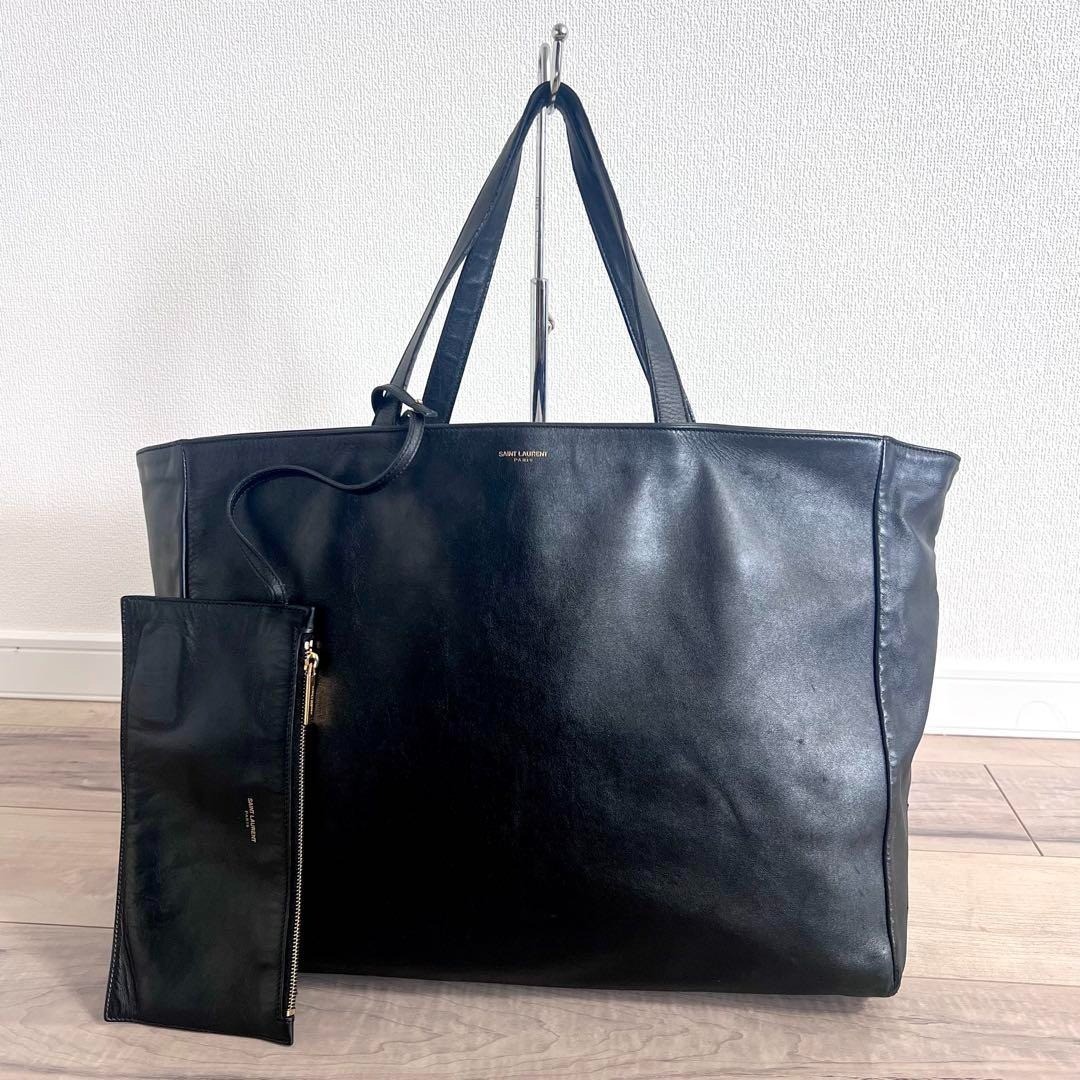 Borsa tote YVES SAINT LAURENT YSL Paris Vorice reversibile pelle scamosciata nera usata