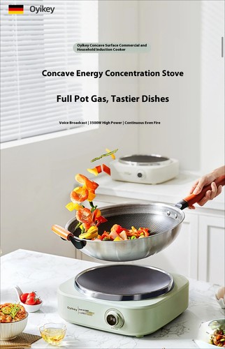 Oyikey Concave Induction Cooker Electric Wok Burner Stove Tool Household Kitchen - Picture 6 of 16