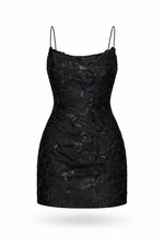 AMARRA 20116 Women's Black Homecoming Prom Floral Lace Mini Cocktail Dress Sz 4