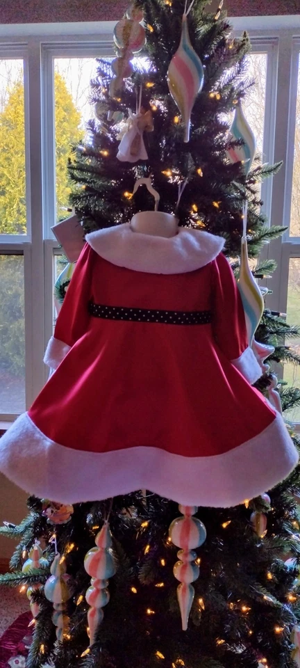 Child Mrs. Santa Inspired Girl Costume Christmas /Halloween Size 0-3/8 years old - Image 4 of 4