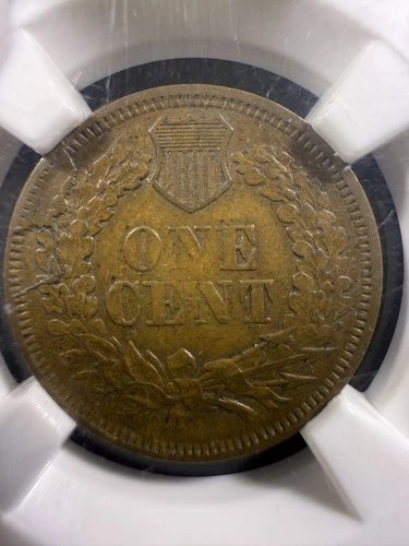 1867 Indian Head Cent XF 45 NGC Penny - CUDs Die crack error - ex Doughty no 111