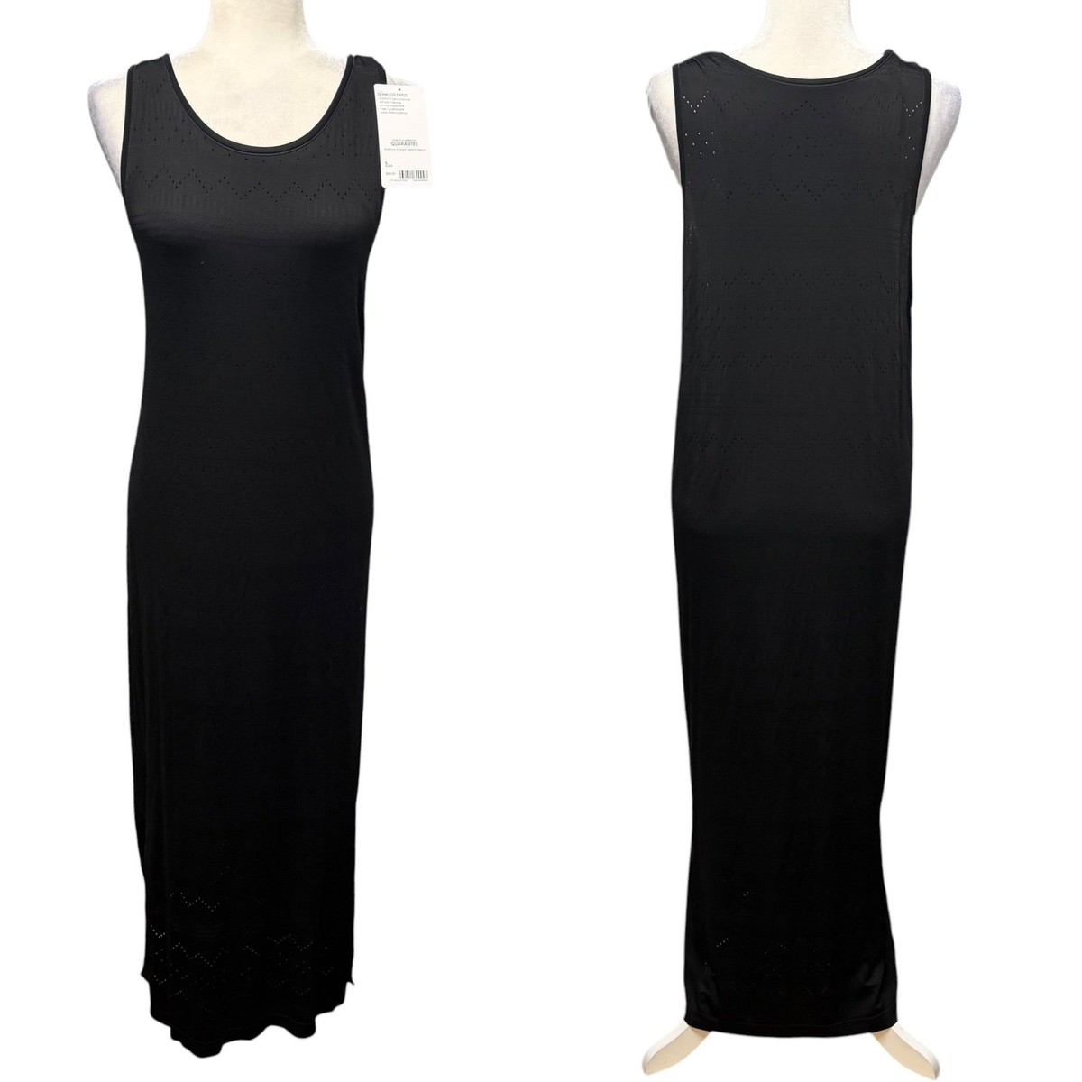 Athleta Seamless Dress Womens L Black Maxi Tank Laser Cut Athleisure  Stretch NEW | eBay