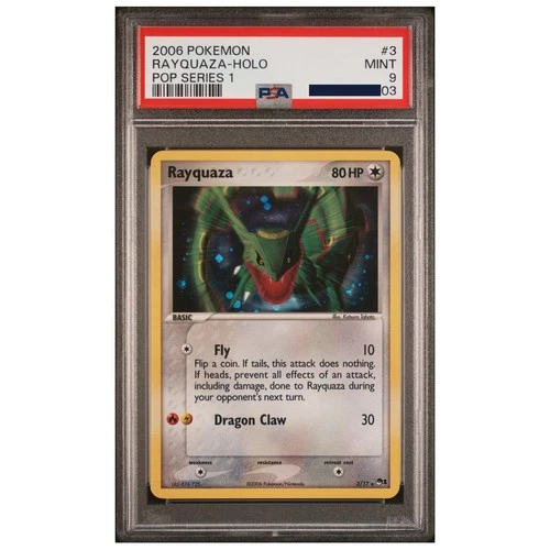 2006 POKEMON POP SERIES 1 #3 RAYQUAZA-HOLO PSA 9
