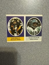 1972 Sunoco NFL Action Player Stamps Ed White Lance Alworth