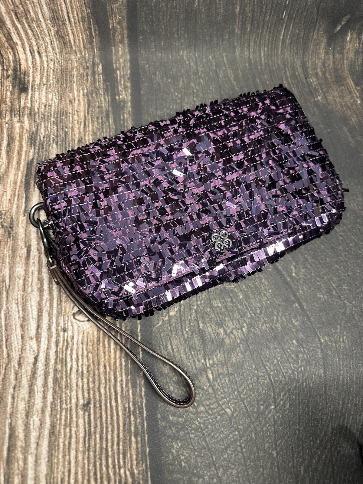 Coach Rectangular Purple Dangling Sequin Clutch W… - image 1