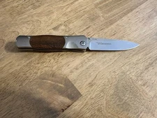 Santa Fe Stoneworks Tesoro Button Lock Folding Knife Wooly Mammoth Used VG-10