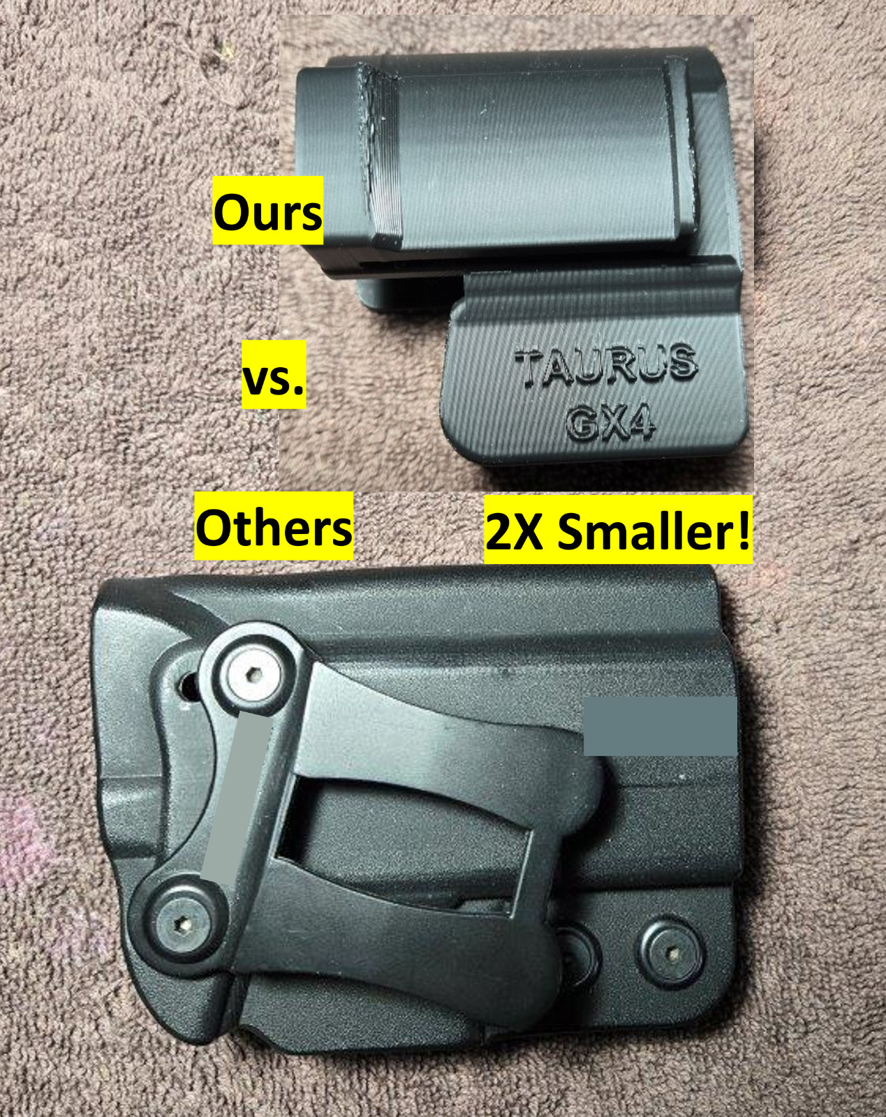 TAURUS GX4 Holster In Waistband IWB Made in USA 7 Colors 3D Printed