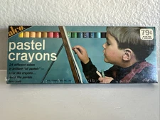 Vintage 1966 Alco Oil Pastels Crayons Non-Toxic Set Of 24 Sealed New Old Stock