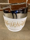 Vintage GEMCO Milk Glass Butterfly Gold Sugar Bowl Flip Lid USA