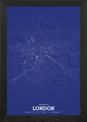 London Stadtplan Bauplan Gerahmt Wandbild Poster Leinwanddruck Bild