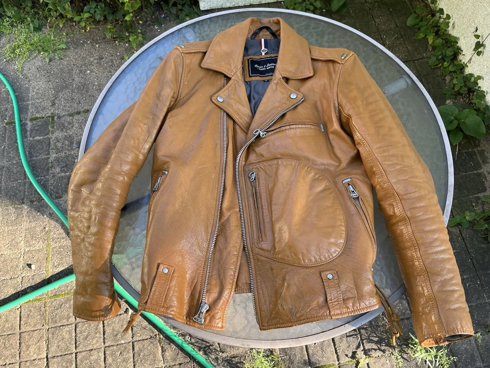 Denim & Leathers By Marc Moto Archival Water Buffalo Leather Biker Jacket Andrew - Image 3 of 4