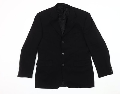 Centaur Herren Sakko Schwarz Wolle Regular Fit 40R