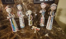 MIB Vintage Manger Nativity Set 6 Jesus Mary Joe Wise Men Rolled Paper Vietnam