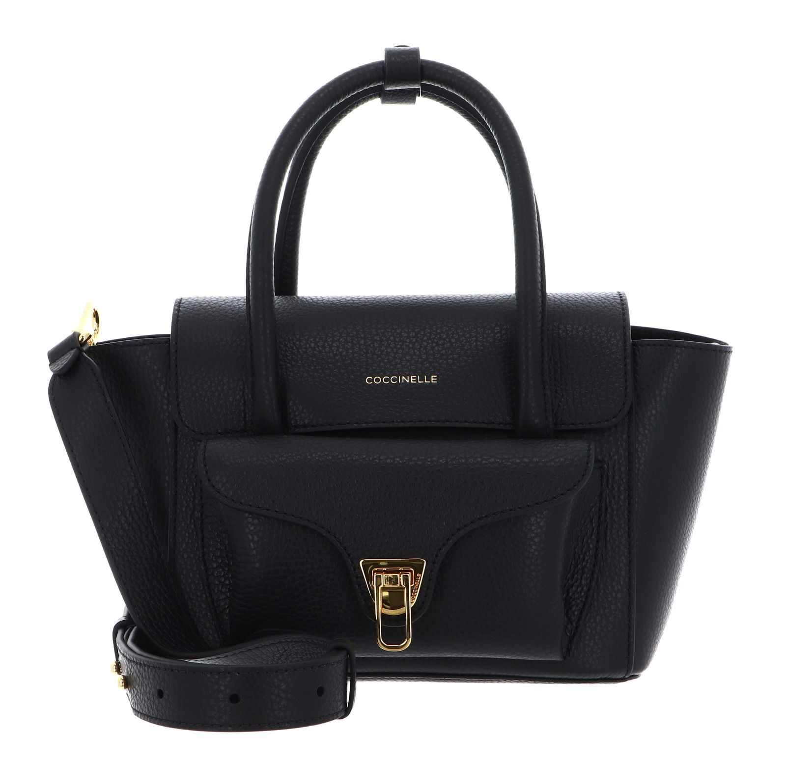 COCCINELLE Double Beat Grained Leather Handbag Noir