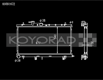 Koyo Hyper V Series 36mm Core Racing Radiator for 03-07 Subaru WRX / STI - M/T