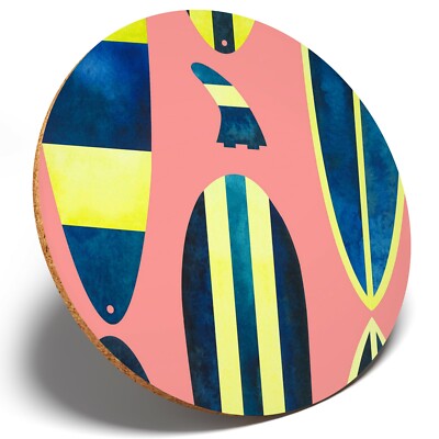 1 x Surfbretter Flossen Surf Strand - Runde Untersetzer Küche Student Kinder Geschenk #12736