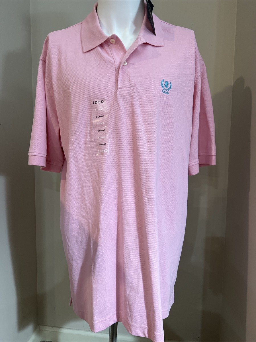 Vintage IZOD Men's Silk Wash Polo Shirt 100% Cotton XL Sea Pink