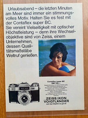 Zeiss Ikon Voigtländer Contaflex super BC 1968 Vintage AdWerbung Reklame