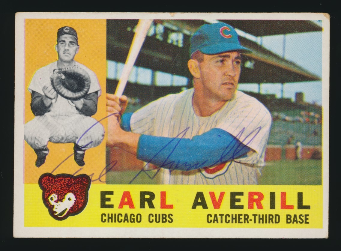 1960 Topps #39 EARL AVERILL JR (Chicago Cubs) *AUTOGRAPHED* d.2015