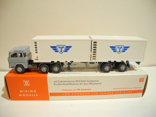 VINTAGE WIKING 1:87 MAGIRUS 235 D CONTAINER TRUCK T 1973-77 MINT BOX 894/1B - Picture 3 of 10