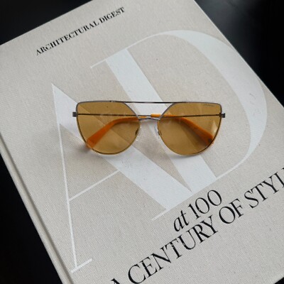 Polaroid PLD 6057/S Polarized Cat-Eye Sunglasses | Orange/Yellow Lenses