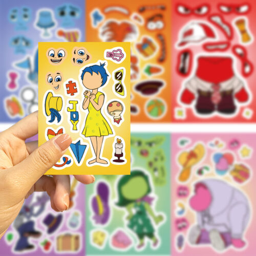 Inside Out Anime Puzzle Aufkleber Kinder Puzzle DIY Spielzeug Make A Face Sticker - Bild 3 von 14