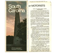 Vintage 1973 South Carolina Official State Hwy. Dept. Road Map Lawson, Chm. 