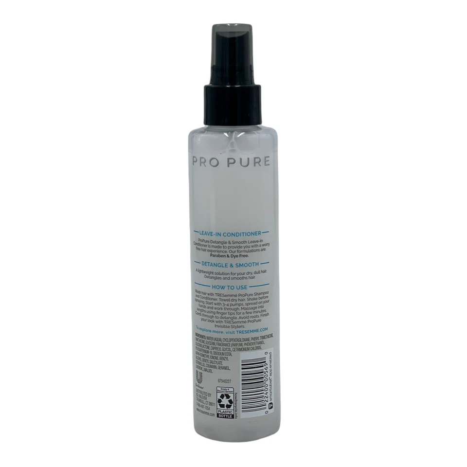 Paquete de 3 Acondicionadores Tresemme Pro Pure Leave In Spray Desenredar y Suavizar 6.1 OZ Difícil de Encontrar Foto 3 de 4