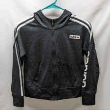Boys Adidas Full Zip Hoodie Track Jacket Sz 10-12