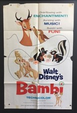 Bambi Original Movie Poster - Walt Disney Animation  *Hollywood Posters*