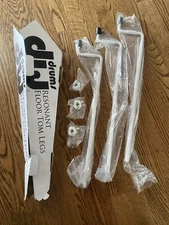 NEW DW Drums Resonant Floor Tom Legs (3) + Memory Locks (3) White