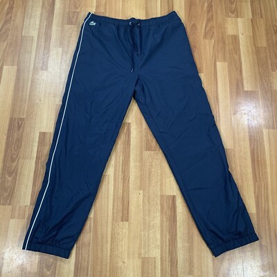 Lacoste Sport Joggers Mens Size 7 36x32 Blue Sweatpants Anke Zip Tennis