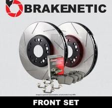 FRONT BRAKENETIC Premium Slotted Brake Rotors + Ceramic Pads 55.66078.51
