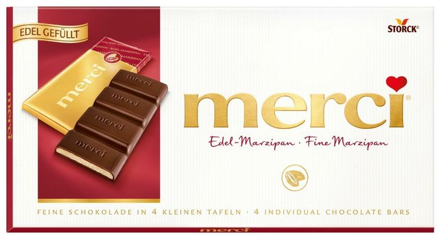 100g 1 Storck Merci Schokolade Edel Marzipan 4 Kleine Tafelchen