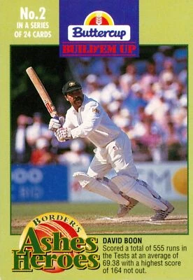 ✺Nouveau✺ 1993 1994 AUSTRALIA Cricket Card DAVID BOON Buttercup Ashes Heroes - Photo 1/3