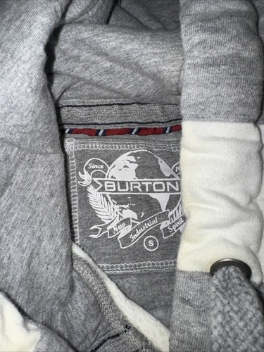 Burton Snowboarding Stripped Sweater Hoodie Grey And White Small 19x25 - Picture 4 of 5