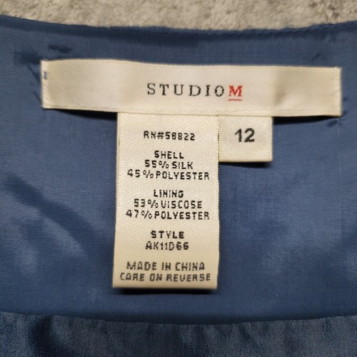 Studio M Dress Womens 12 Blue Silk Blend Party Summer Holiday Cotilion Evening - Picture 3 of 17
