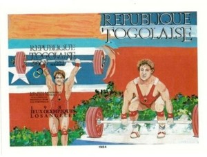 Togo 1984 SC# C506 - Olympics Weightlifting, Sport - Imperf Souvenir Sheet - MNH