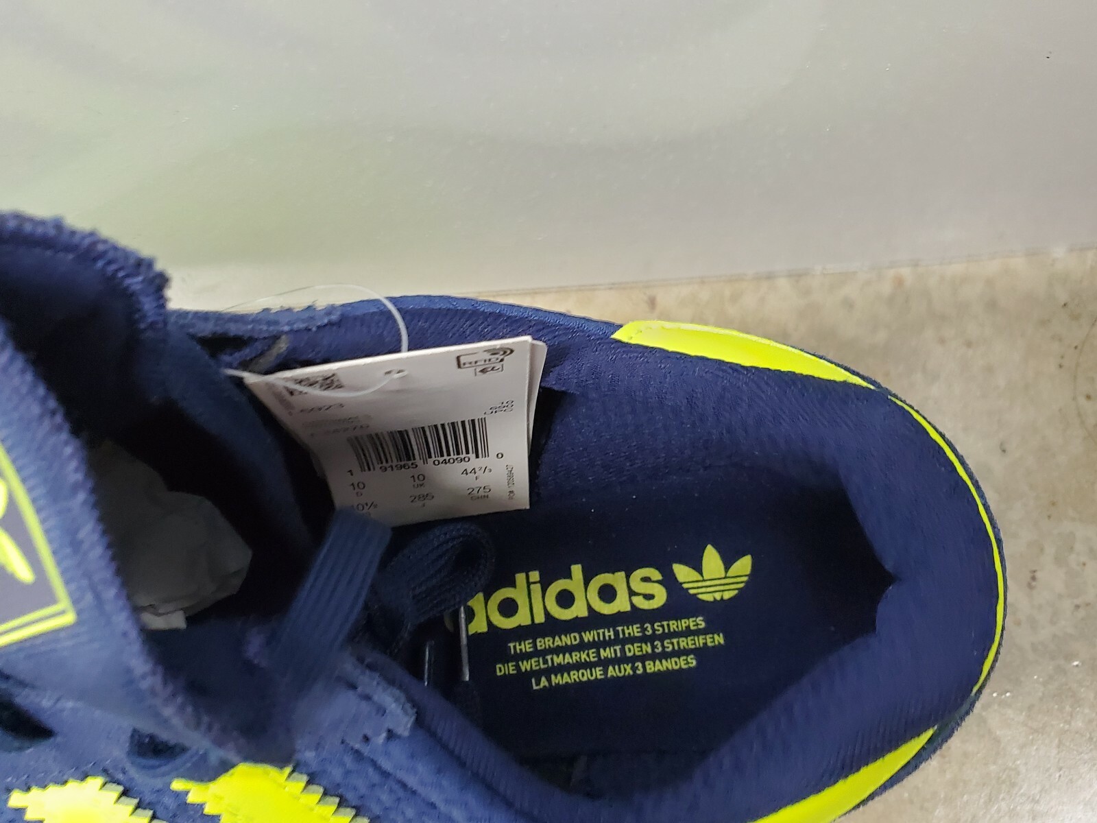 Adidas I-5923 Men's Running Shoes Dark Blue/Solar Yellow F34270 image 9