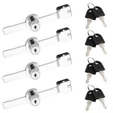 2 Pcs Sliding Glass Door Ratchet Lock Drawer Display Case Showcase Lock w/ Keys